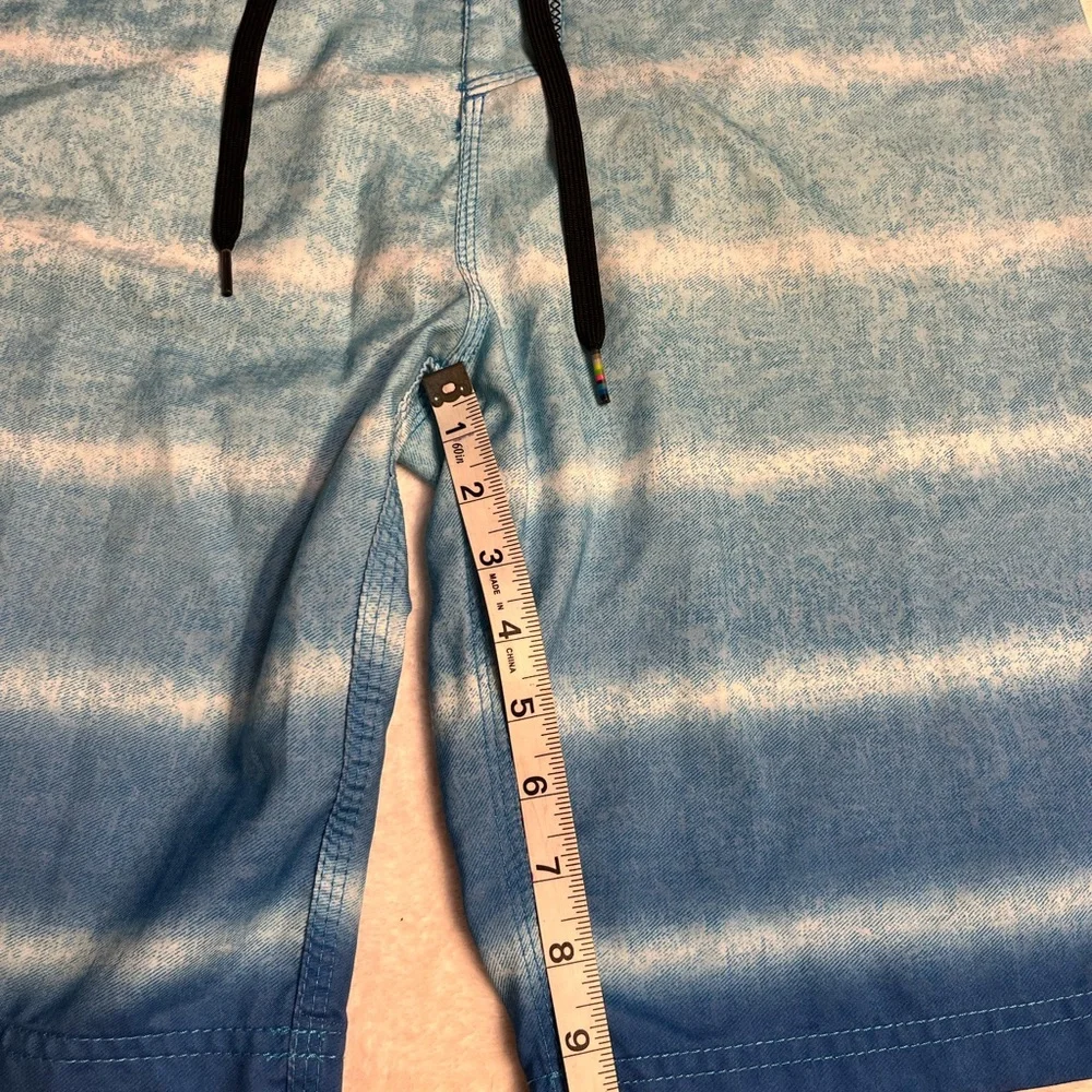 Hurley Men’s Blue Ombre Swim Board Shorts with Black Drawstring